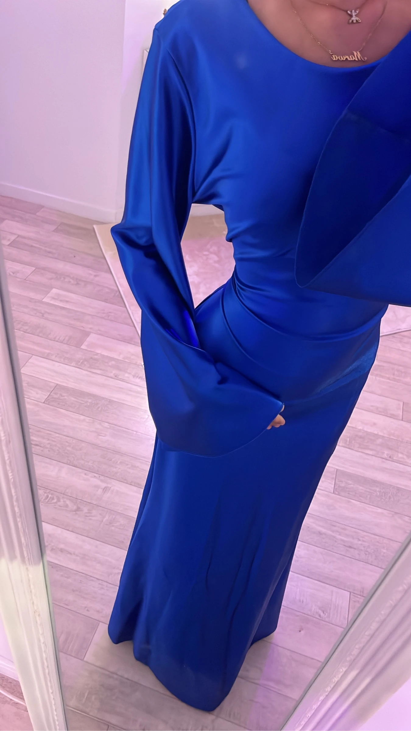 Robe cintré bleu métallique  – photo 2